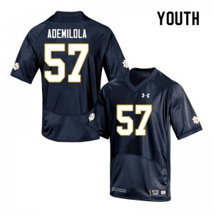 Notre Dame Fighting Irish Youth Jayson Ademilola #57 Navy Under Armour Authentic Stitched College NCAA Football Jersey EKB4799ES